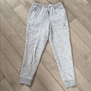 Heather Gray Joggers with Tapered Legs and Drawstring Waist